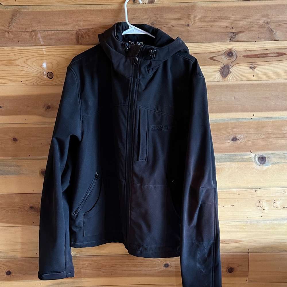 Men's Black Performance Hooded Jacket